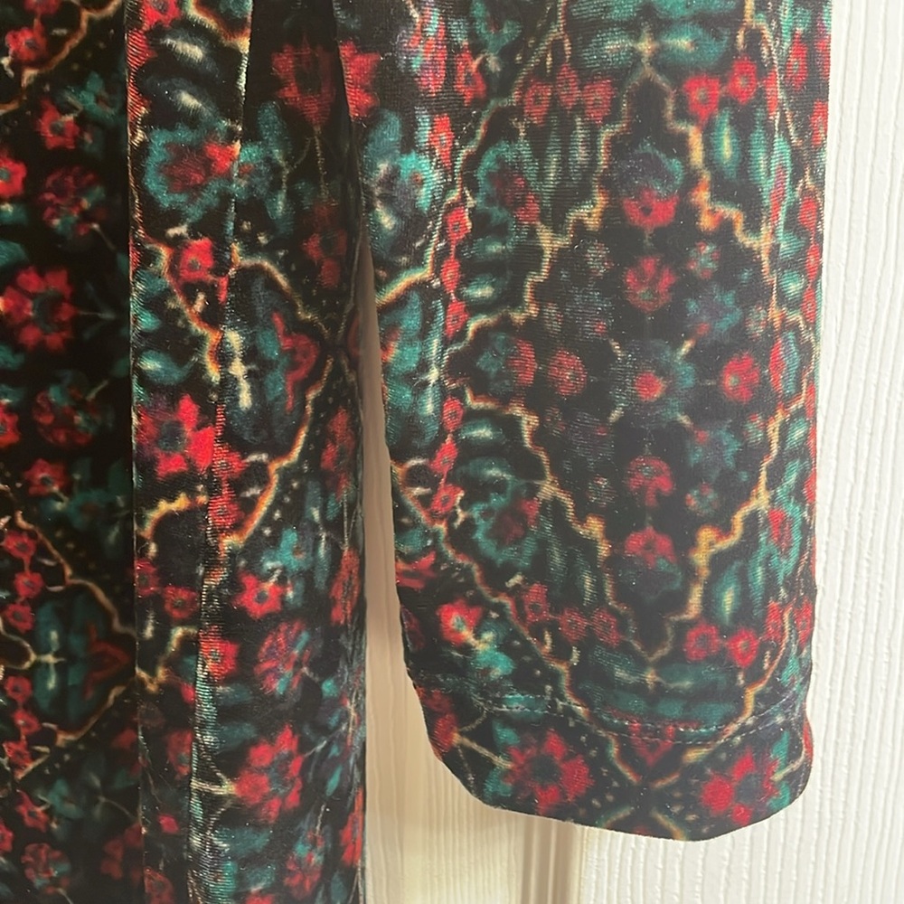 LOFT Ornamental Floral Shirred Velvet Mini Dress in Women’s 14 NWOT Never Worn - Picture 7 of 13